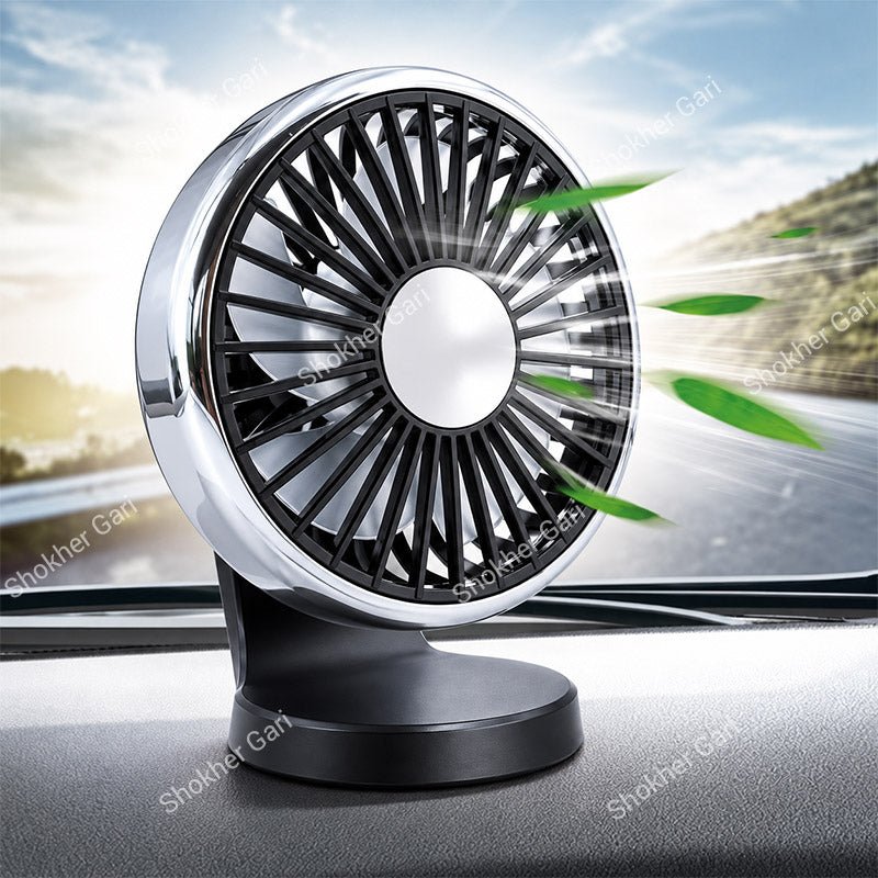 Car 360° Rotatable Air Vent Cooling Fan with Adjustable Angle and USB Powered Design