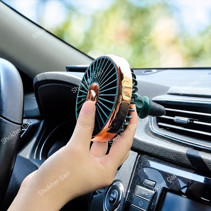 Car 360° Rotatable Air Vent Cooling Fan with Adjustable Angle and USB Powered Design