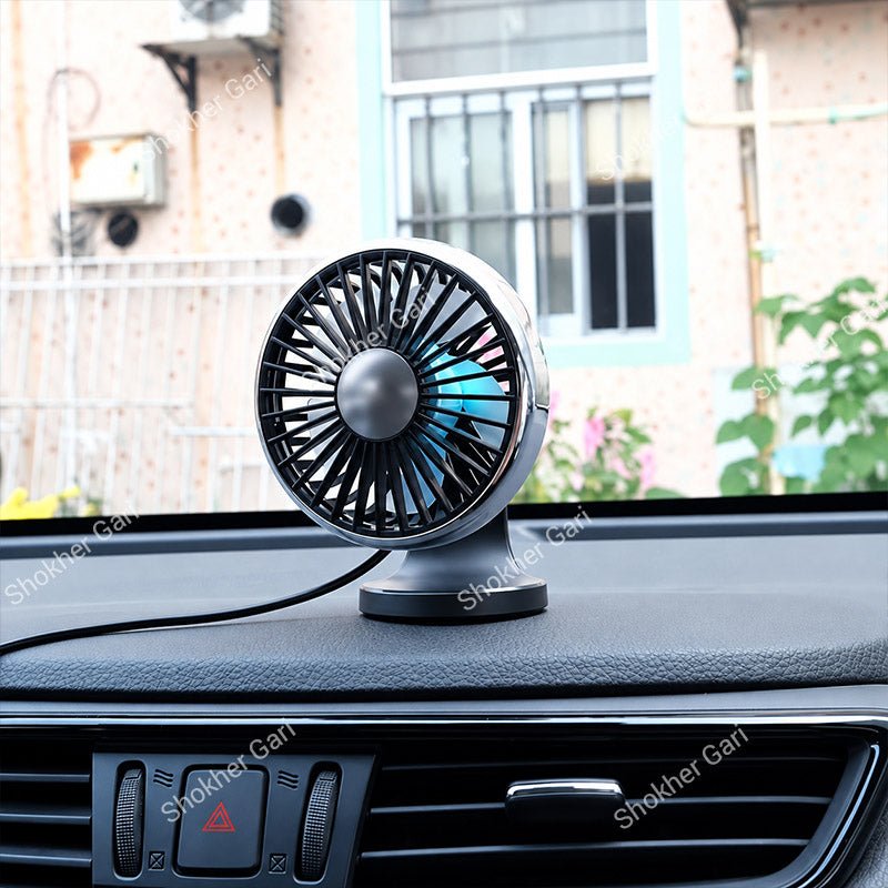 Car 360° Rotatable Air Vent Cooling Fan with Adjustable Angle and USB Powered Design