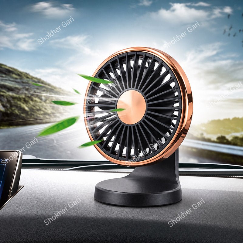 Car 360° Rotatable Air Vent Cooling Fan with Adjustable Angle and USB Powered Design