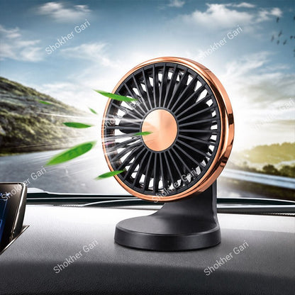 Car 360° Rotatable Air Vent Cooling Fan with Adjustable Angle and USB Powered Design