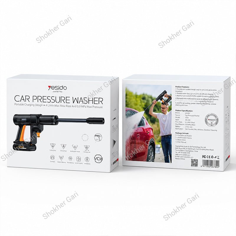 Car Yesido VC18 Cordless High Pressure Washer with Rechargeable Battery and Adjustable Spray Nozzle