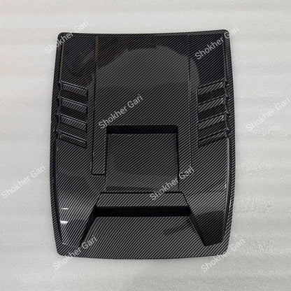 Car Racing Style Hood Fake Air Vent Scoop Cover with Carbon Fiber Finish