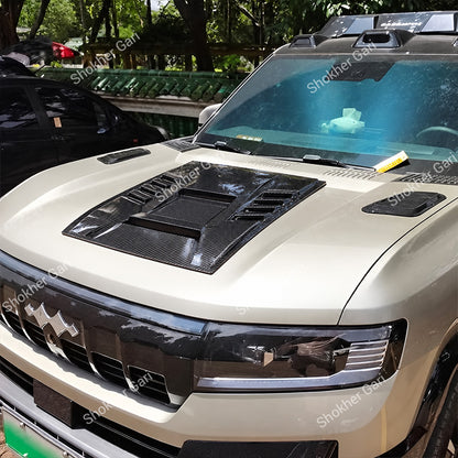 Car Racing Style Hood Fake Air Vent Scoop Cover with Carbon Fiber Finish