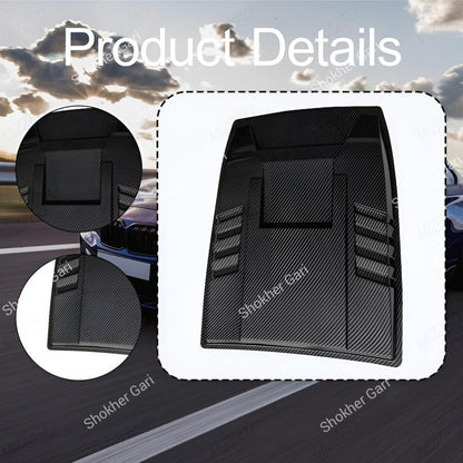 Car Racing Style Hood Fake Air Vent Scoop Cover with Carbon Fiber Finish