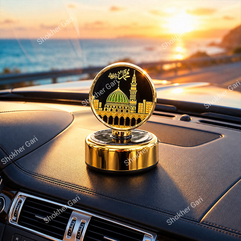 Car Solar Perfume & Showpiece Islamic Masjid Nabawi Dashboard Ornament