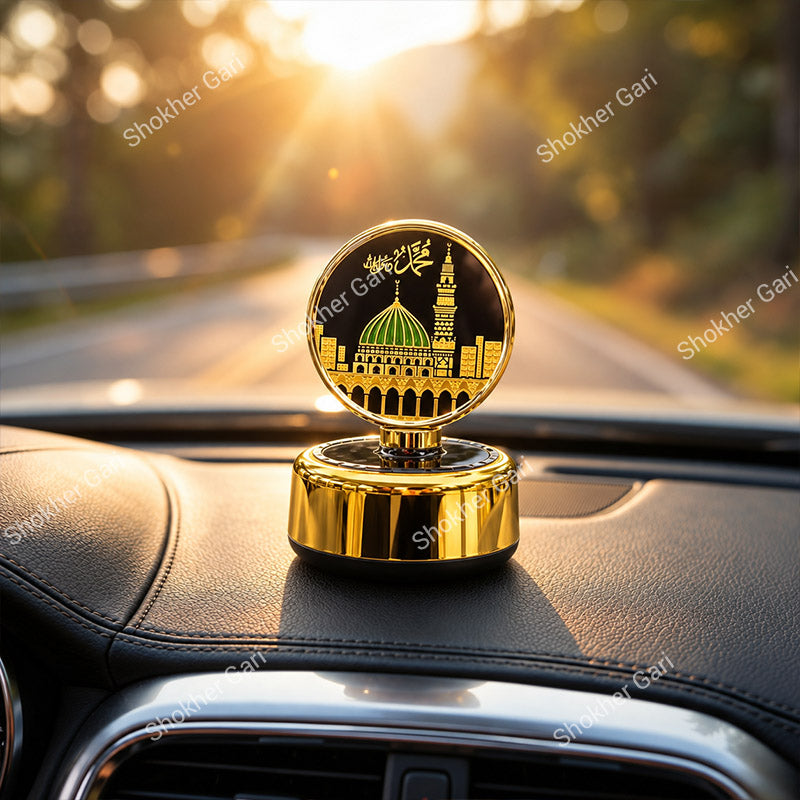 Car Solar Perfume & Showpiece Islamic Masjid Nabawi Dashboard Ornament