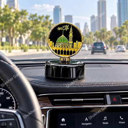 Car Solar Perfume & Showpiece Islamic Masjid Nabawi Dashboard Ornament