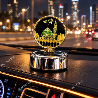 Car Solar Perfume & Showpiece Islamic Masjid Nabawi Dashboard Ornament
