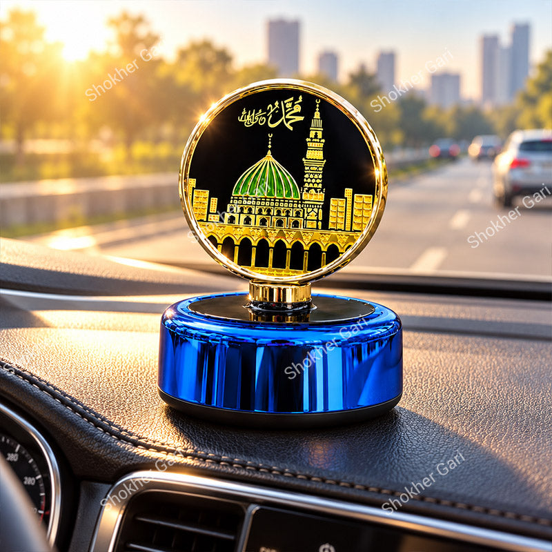 Car Solar Perfume & Showpiece Islamic Masjid Nabawi Dashboard Ornament