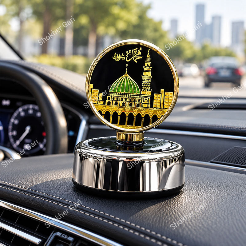 Car Solar Perfume & Showpiece Islamic Masjid Nabawi Dashboard Ornament