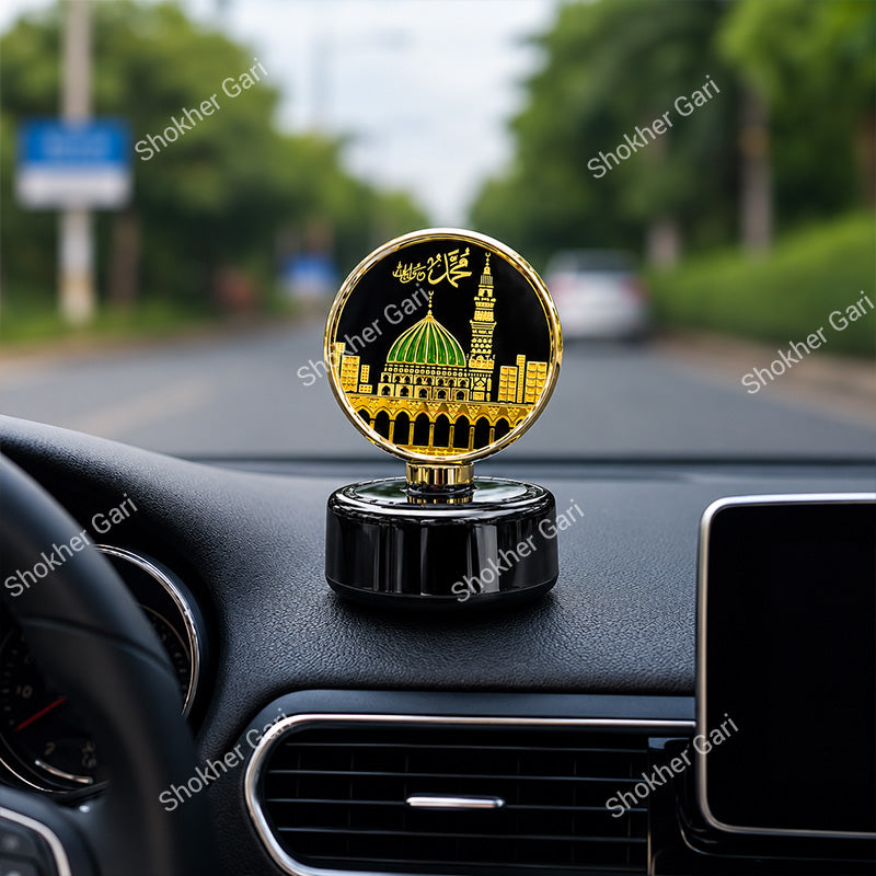 Car Solar Perfume & Showpiece Islamic Masjid Nabawi Dashboard Ornament