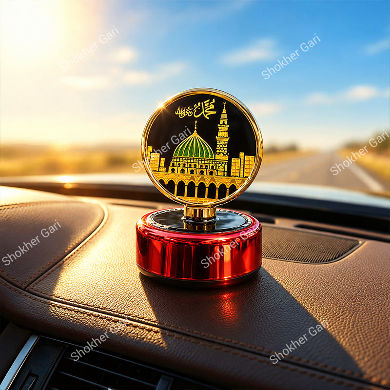Car Solar Perfume & Showpiece Islamic Masjid Nabawi Dashboard Ornament