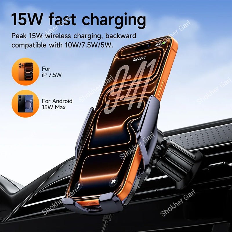 Car HOCO CA202 Plus 15W Smart Wireless Charging Phone Holder