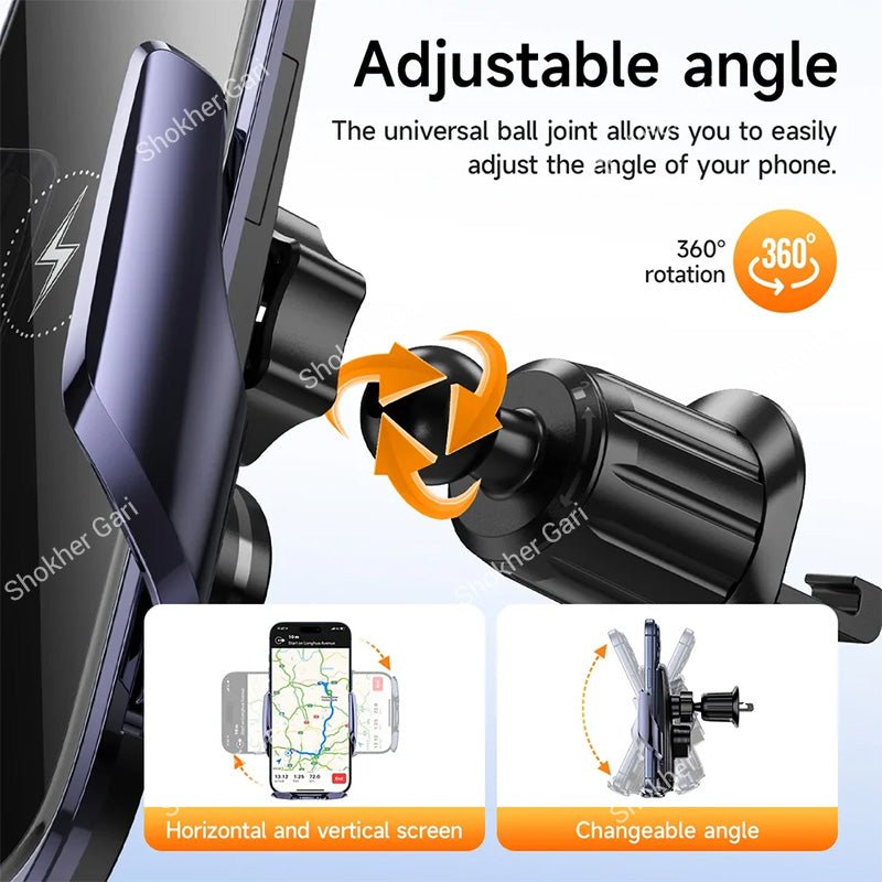 Car HOCO CA202 Plus 15W Smart Wireless Charging Phone Holder