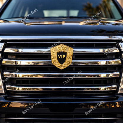 Car Luxury VIP Crown Front Grille Emblem Decorative Badge