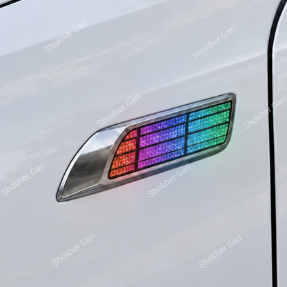 Car 2PCS Solar Flashing LED Warning Light Side Fender Decorative Lamp