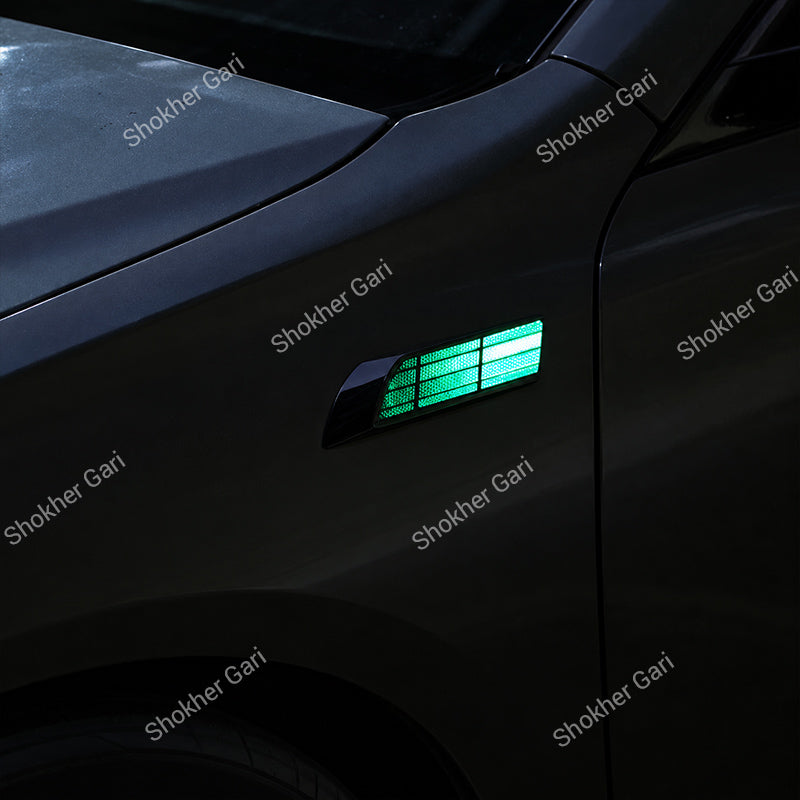 Car 2PCS Solar Flashing LED Warning Light Side Fender Decorative Lamp