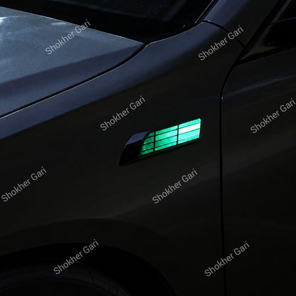 Car 2PCS Solar Flashing LED Warning Light Side Fender Decorative Lamp