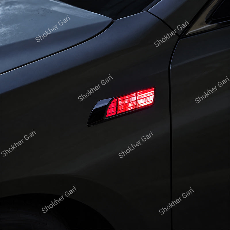 Car 2PCS Solar Flashing LED Warning Light Side Fender Decorative Lamp
