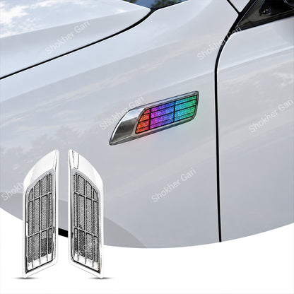 Car 2PCS Solar Flashing LED Warning Light Side Fender Decorative Lamp