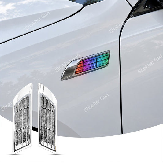 Car 2PCS Solar Flashing LED Warning Light Side Fender Decorative Lamp