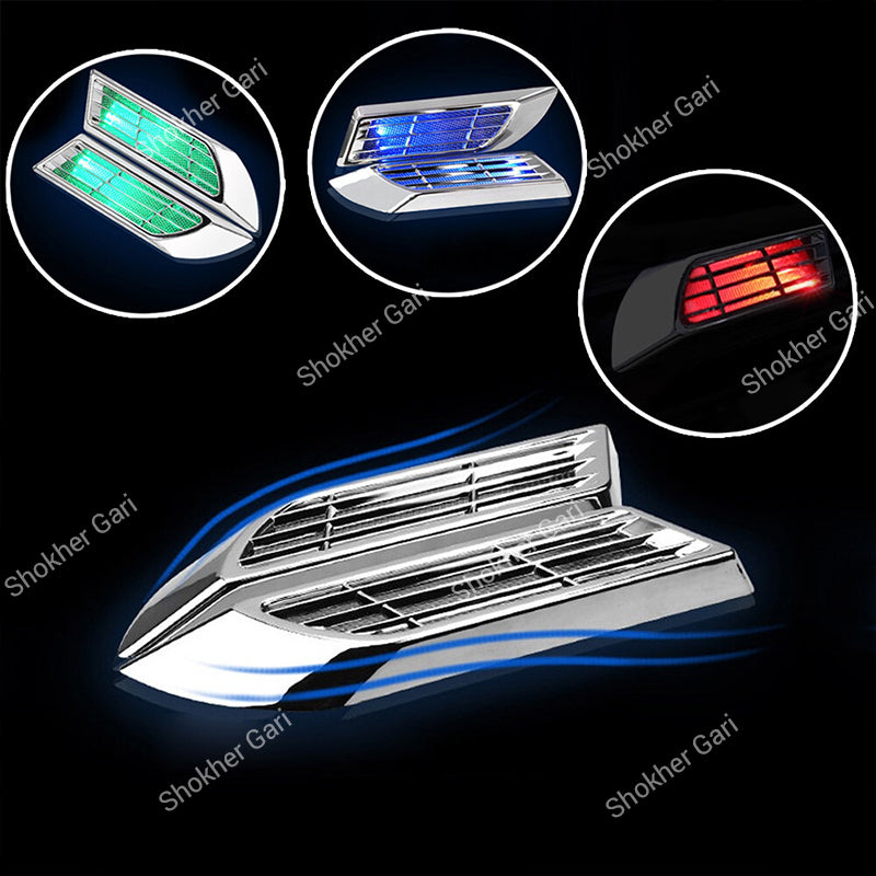 Car 2PCS Solar Flashing LED Warning Light Side Fender Decorative Lamp