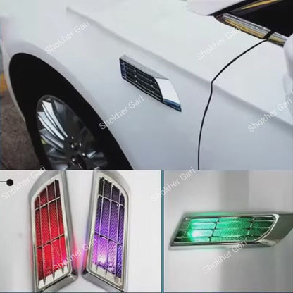Car 2PCS Solar Flashing LED Warning Light Side Fender Decorative Lamp