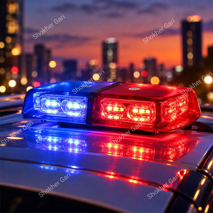 Car High Brightness Red Blue LED Flashing Warning Light