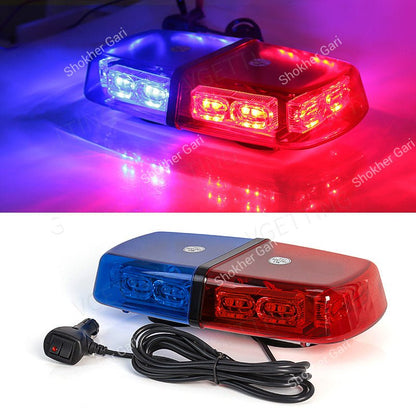 Car High Brightness Red Blue LED Flashing Warning Light