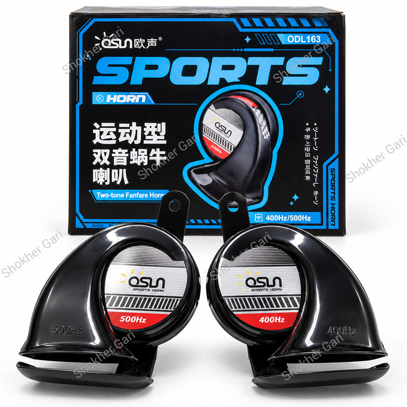 Car OSUN ODL163 High Power Dual Snail Sports Horn Set – 12-Month Warranty