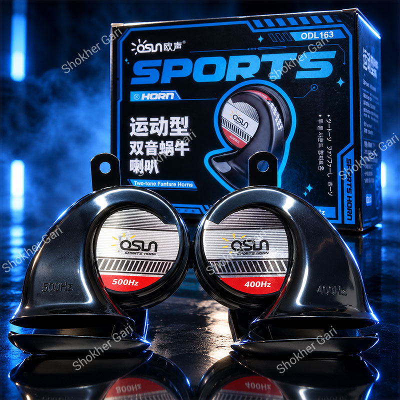 Car OSUN ODL163 High Power Dual Snail Sports Horn Set – 12-Month Warranty