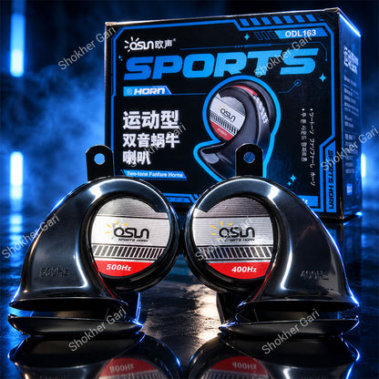 Car OSUN ODL163 High Power Dual Snail Sports Horn Set – 12-Month Warranty