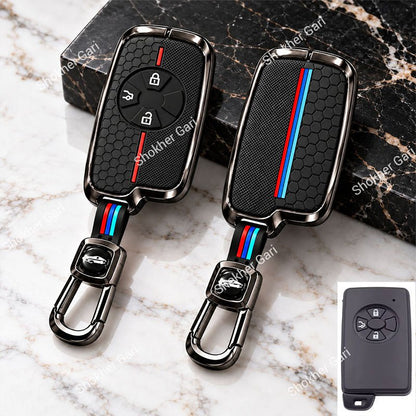 M/Y Car Black Red Metal Keychain Protective Remote Key Cover