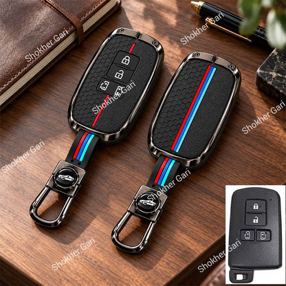 M/Y Car Black Red Metal Keychain Protective Remote Key Cover