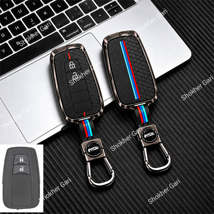 M/Y Car Black Red Metal Keychain Protective Remote Key Cover