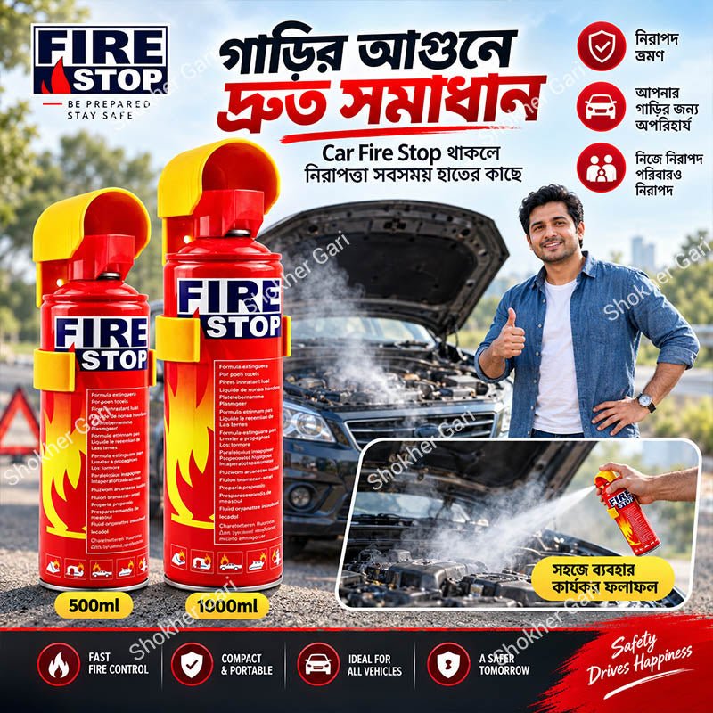 Car Fire Stop Portable Fire Extinguisher 500ml 1000ml Bangladesh - Shokher Gari BD
