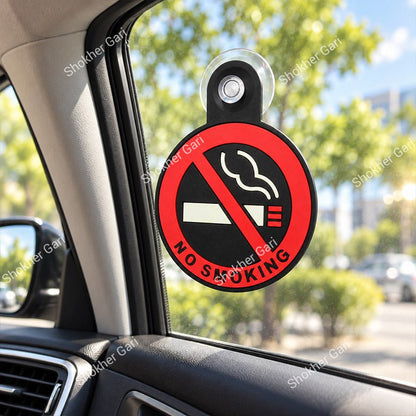 Car No Smoking Window Sticker with Suction Cup Red Warning Sign