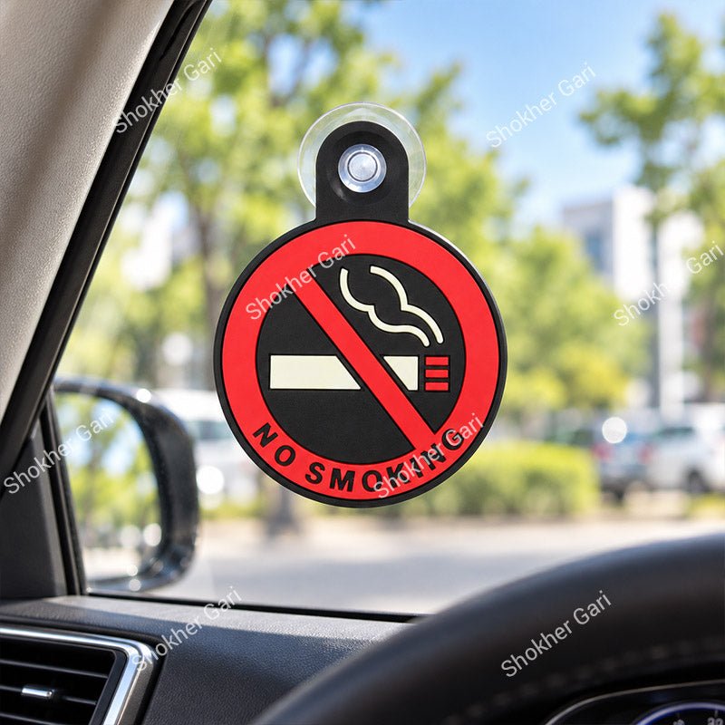 Car No Smoking Window Sticker with Suction Cup Red Warning Sign