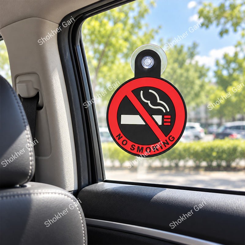 Car No Smoking Window Sticker with Suction Cup Red Warning Sign
