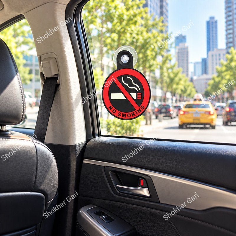 Car No Smoking Window Sticker with Suction Cup Red Warning Sign