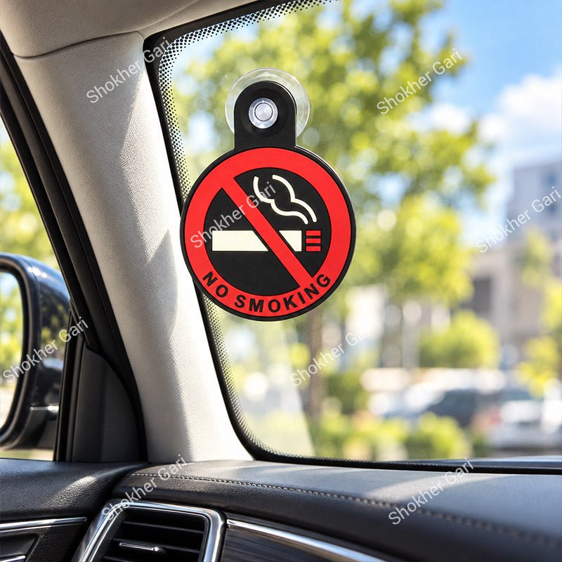 Car No Smoking Window Sticker with Suction Cup Red Warning Sign
