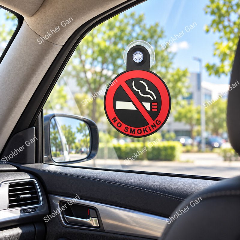 Car No Smoking Window Sticker with Suction Cup Red Warning Sign