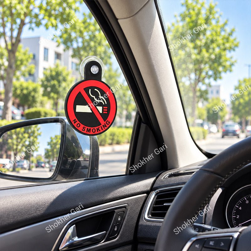 Car No Smoking Window Sticker with Suction Cup Red Warning Sign