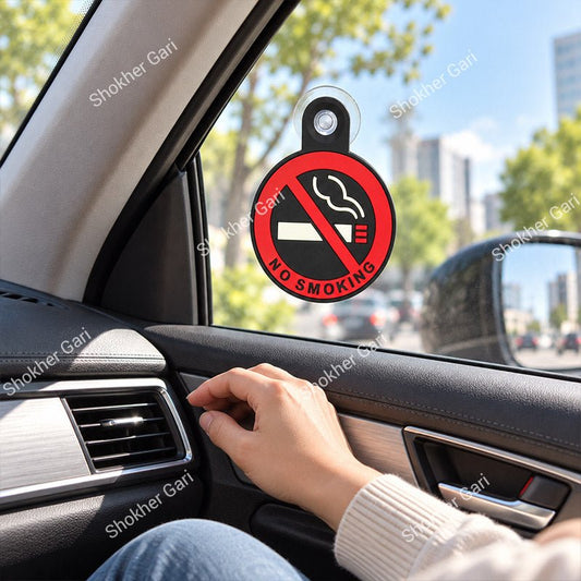 Car No Smoking Window Sticker with Suction Cup Red Warning Sign