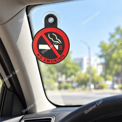 Car No Smoking Window Sticker with Suction Cup Red Warning Sign