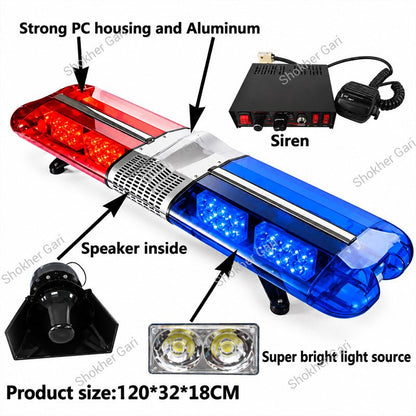 Car 300W LED Police Bar Light Ambulance Light with Siren and Voice Talk System