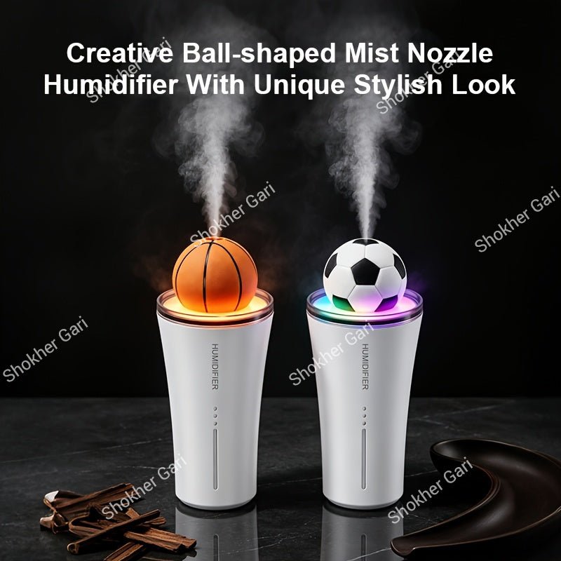 Car Soccer Ball Mini Humidifier with LED Light and Aroma Diffuser
