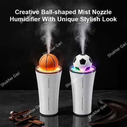 Car Soccer Ball Mini Humidifier with LED Light and Aroma Diffuser