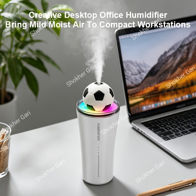Car Soccer Ball Mini Humidifier with LED Light and Aroma Diffuser